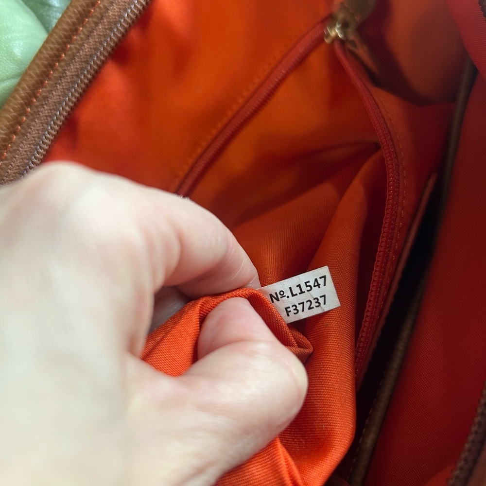 Coach Sawyer Tote Classic Red Canvas Pockets Deep Wide Orange Interior - Picture 15 of 16